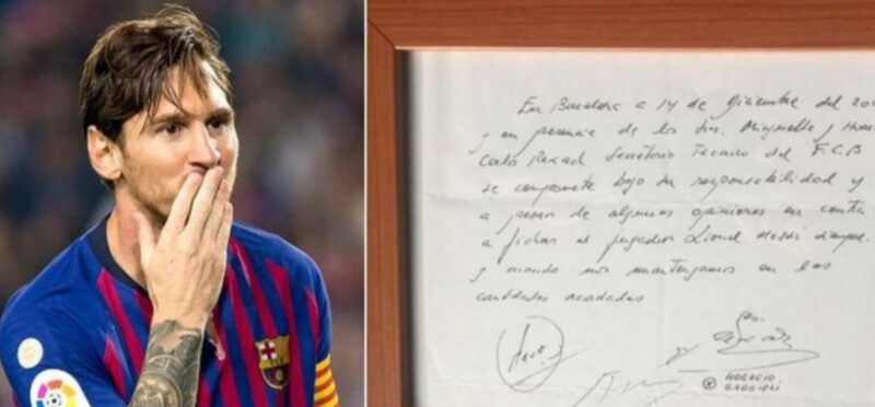 71377 subastan la servilleta donde lionel messi firmo su primer contrato con el barcelona - 6