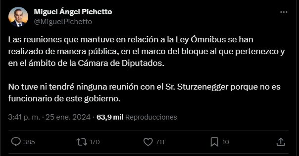 Diputados | El bloque de Pichetto adelantó que no acompañará algunos artículos de la Ley Ómnibus 8 Captura de pantalla 2024 01 25 Miguel Pichetto sobre la ley omnibus - 7