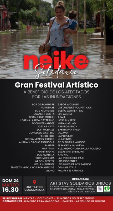 Corrientes | Se reprogramó para el 24 de marzo el festival a beneficio de los inundados, “Neike Solidario” 6 WhatsApp Image 2024 03 19 at 07.42.17 - 5