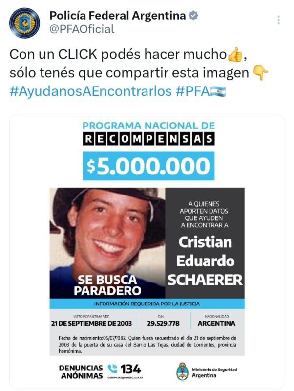 Justicia | Incrementaron la recompensa por datos sobre el correntino Cristian Schaerer 3 RECOMPENSA - 2