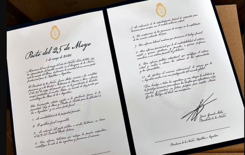 El presidente Javier Milei evalúa modificar los diez puntos del “Pacto de Mayo” para sumar aliados Pacto de Mayo - 8