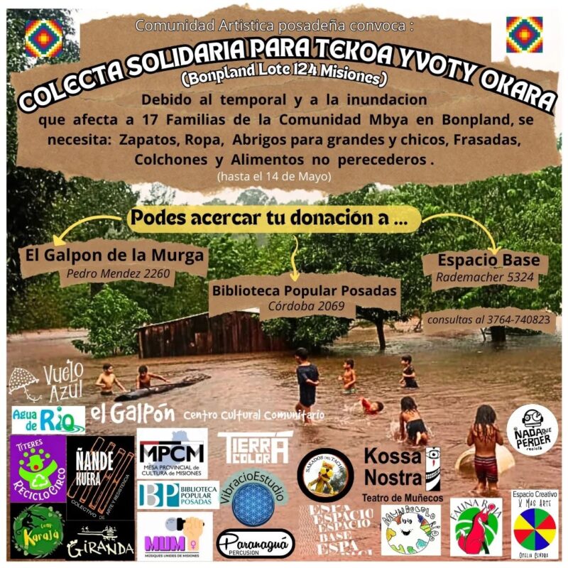 Solidaridad | Artistas realizan una colecta para ayudar a la comunidad Tekoa Yvoty Okara de Bonpland 3 colecta - 2