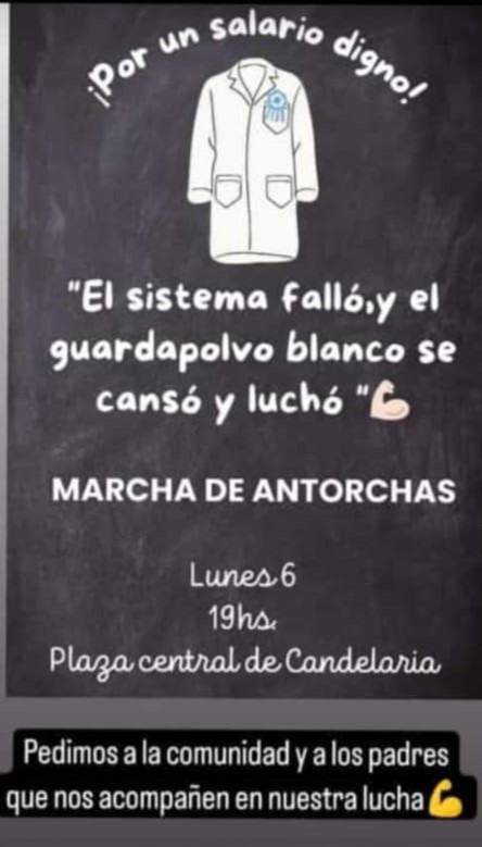 Marcha de antorchas en Candelaria | Docentes se movilizaron por mejoras salariales y laborales 2 copia - 1