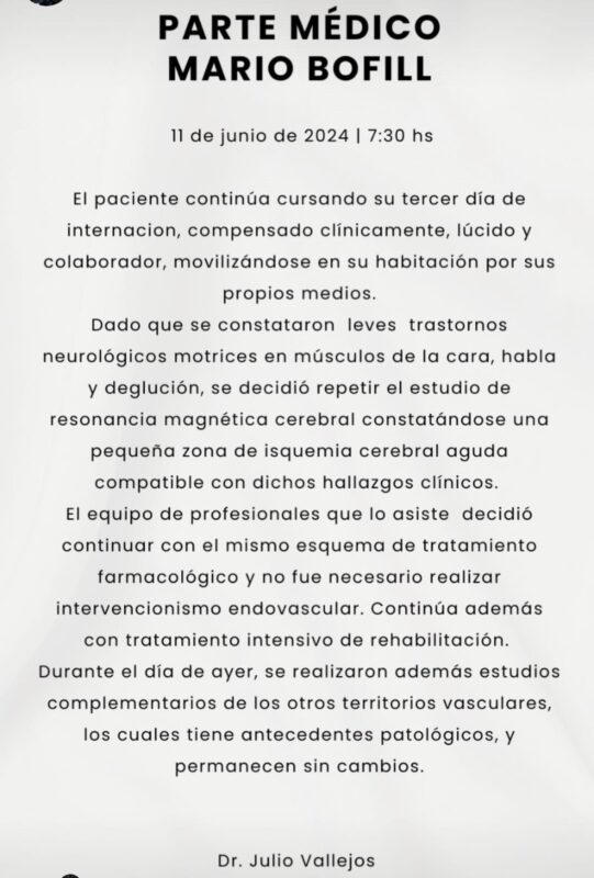Mario Bofill | Dan a conocer el nuevo parte médico “sigue lúcido, colaborador y ya se moviliza solo” 4 WhatsApp Image 2024 06 11 at 12.28.30 - 3