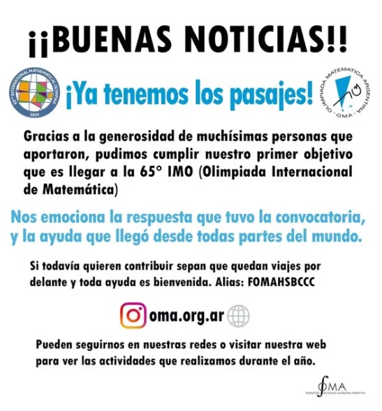 Olimpíadas de Matemáticas | El equipo argentino reunió los fondos para viajar a Reino Unido 5 matematica3 - 4