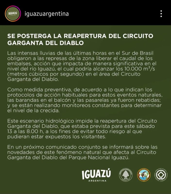 Turismo | Habrá que seguir esperando para visitar el paseo de Garganta del Diablo en Iguazú 3 garganta - 2