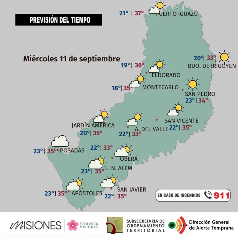 El tiempo en Misiones | Mitad de semana con humo y calor en la provincia 4 1109 - 3