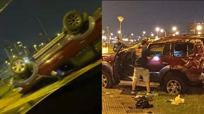 Paraguay | Aparatoso choque y vuelco en la costanera de Encarnación encarnación