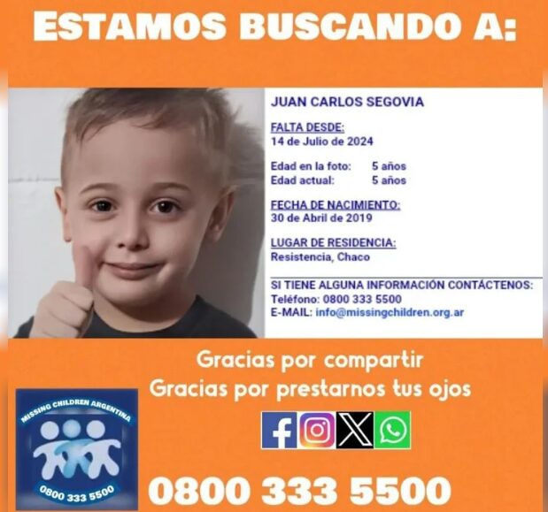 Chaco | Buscan a un niño desaparecido más de dos meses, su madre lo habría raptado 3 juan 1 - 2