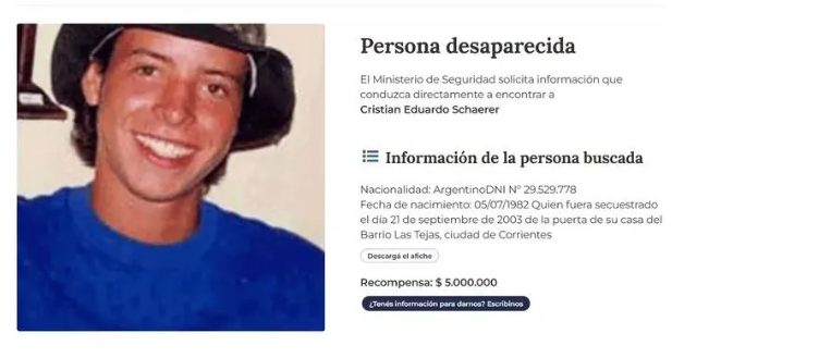 Caso Cristian Schaerer | “Estamos con gran desilusión” dijo el papá del correntino desaparecido desde el 2003 4 schaerer2 - 3