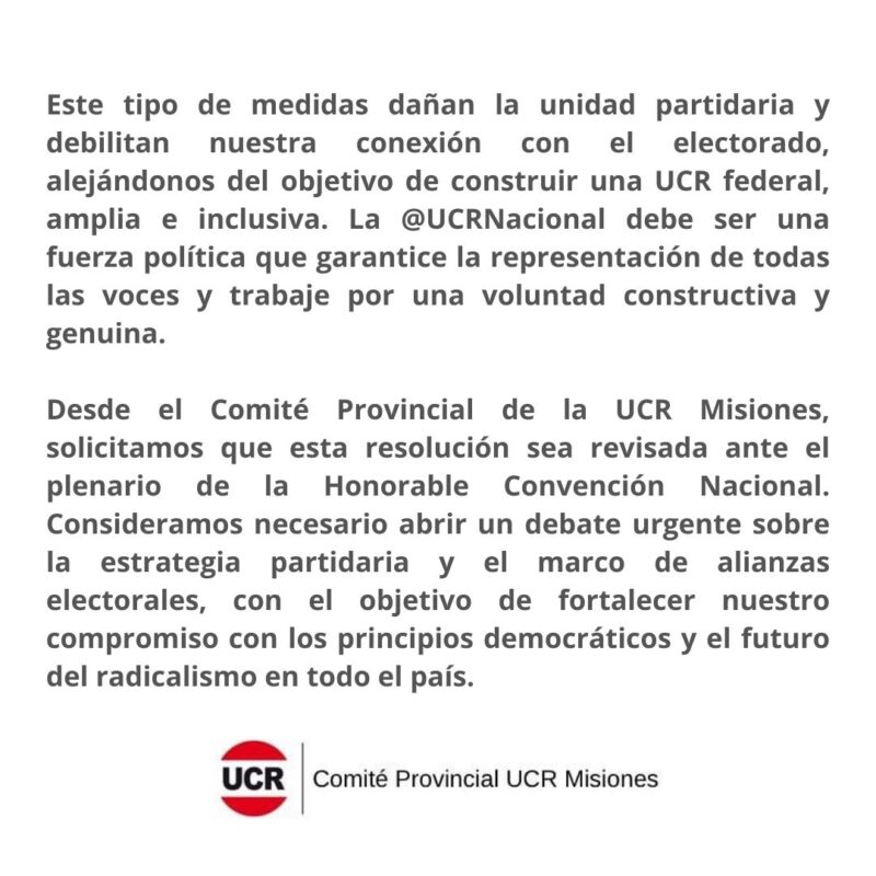 La UCR Misiones pide revisar la expulsión del diputado Arjol | “Atenta contra nuestros valores históricos” 5 WhatsApp Image 2024 12 20 at 19.10.42 1 - 4