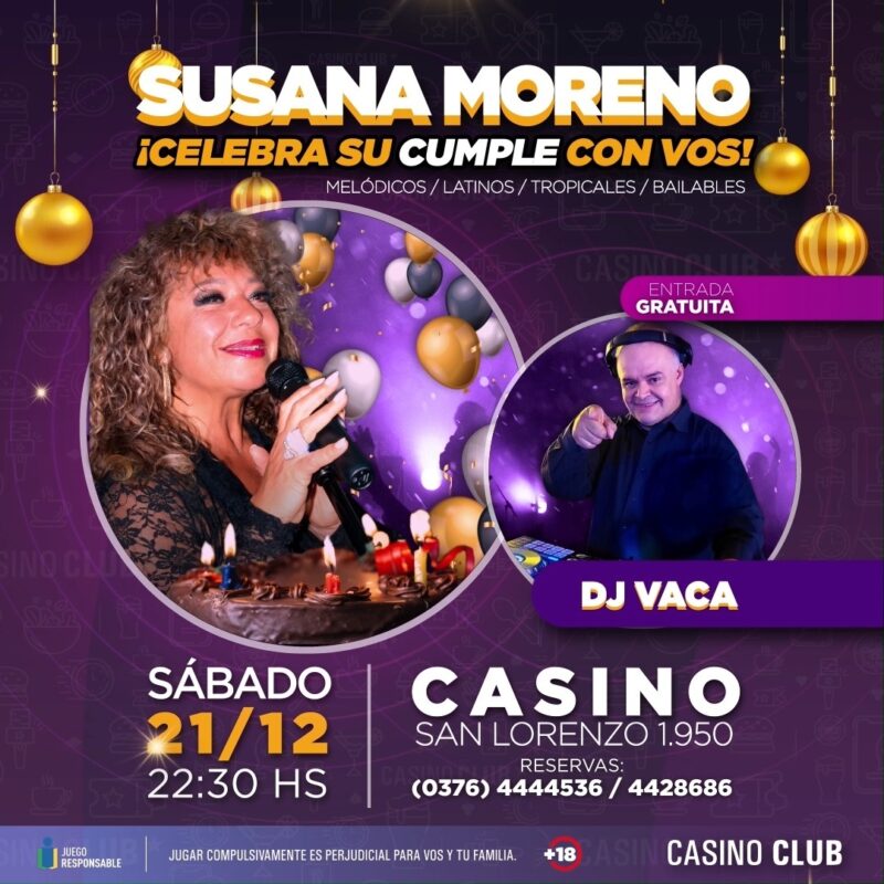 Fin de semana a pura fiesta en el Casino Club, con shows de primer nivel 6 susana moreno 21 12 24 - 5