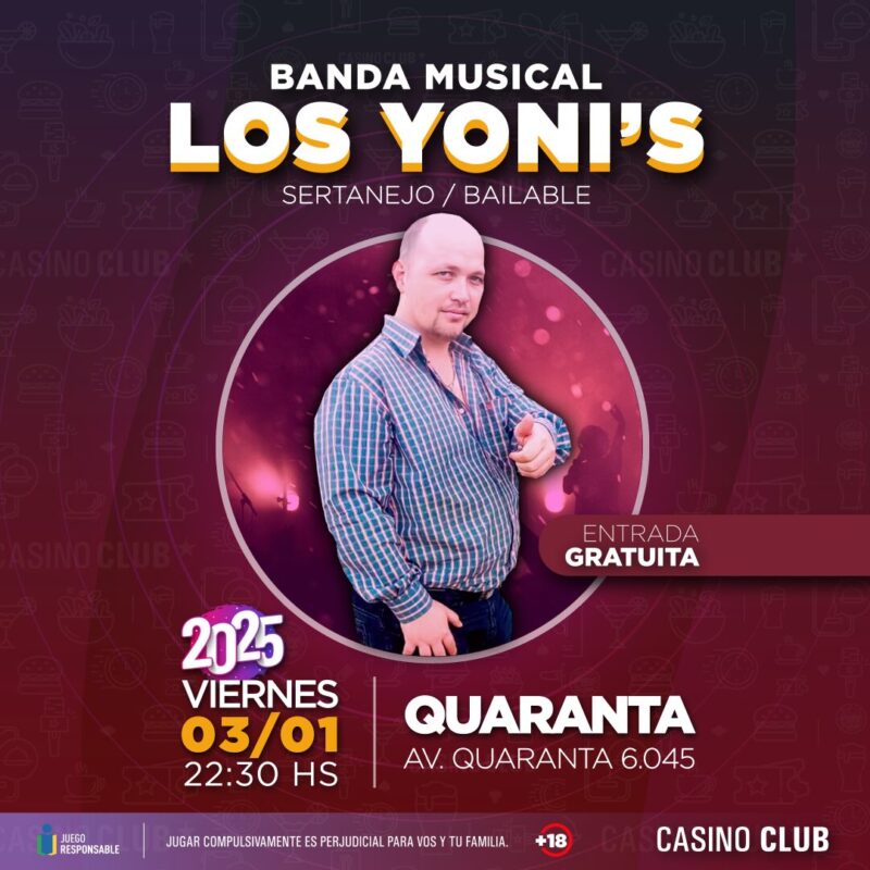 Enero con muy buena música, mucho talento en el Casino Club 3 25 01 03 Banda Musical LOS YONIS de Obera Flyer Feed 00180 1 - 2