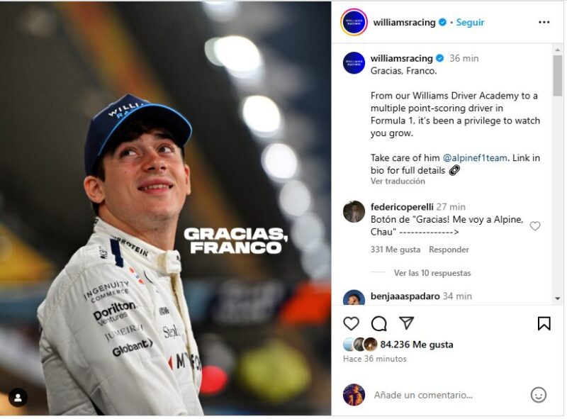 Franco Colapinto se convirtió en nuevo piloto de Alpine en la Fórmula 1 3 colapinto - 2