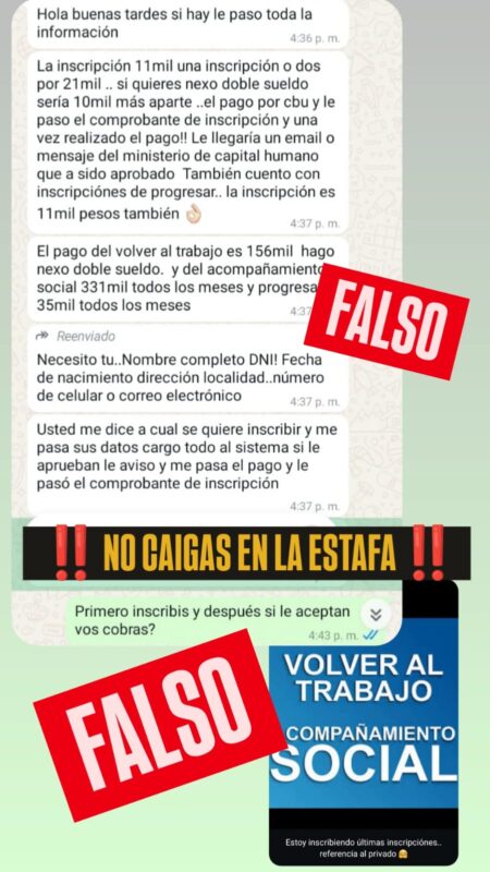 Estafas virtuales | Denuncian falsos gestores del programa “Volver al Trabajo” 3 estadas - 2