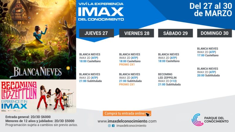 Fantasía y Rock: Blancanieves & Led Zeppelin en el IMAX 5 Cartelera imax 27 30 - 4