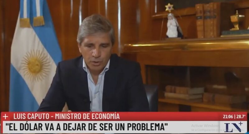 Caputo aseguró que no hay riesgo de una corrida del dólar: «no hay suficientes pesos» caputo en LN - 1