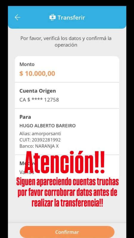 Todos por Santino: alertan por cuentas falsas que reciben dinero 6 cuentas falsas 2 - 5