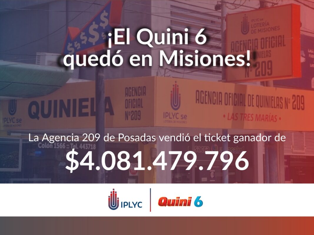 Posadeño acertó los seis números del Quini 6 y ganó más de 4 mil millones 6 Quini 6 agencia 209 Posadas mayo 2025 - 5