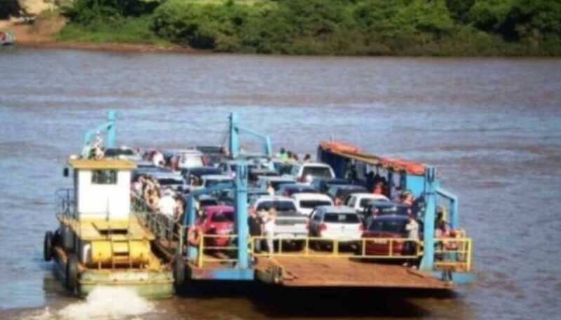 Reabrieron el Paso Internacional Alba Posse–Mauá tras la bajante del río Uruguay 3 balsa cruce - 2