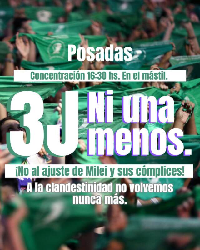 Misiones se suma hoy al grito nacional de Ni Una Menos 3 La convocatoria que se realizó para la marcha Ni Una Menos en Posadas para hoy martes 3