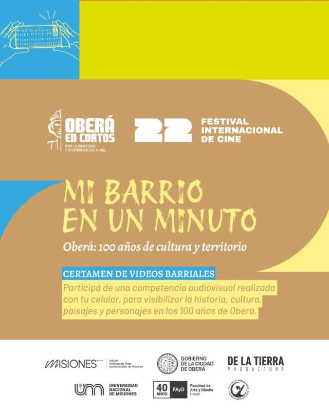 Oberá en Cortos lanzó un concurso por los 100 años del municipio 3 La edición 22 de Oberá en Cortos será en octubre