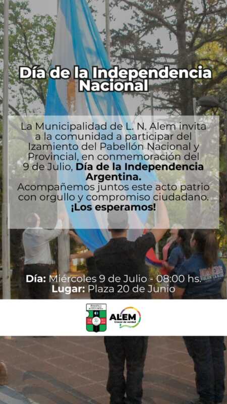 Misiones celebra este miércoles el 209° aniversario de la Independencia Argentina en Alem 5 Misiones