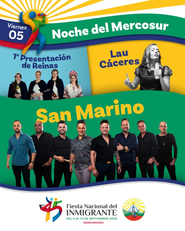 Fiesta Nacional del Inmigrante: grilla de shows, colectividades y precios de entradas 4 05 Noche Mercosur 2 600x750 1 - 3