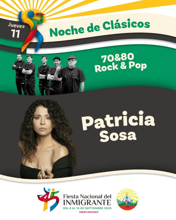 Fiesta Nacional del Inmigrante: grilla de shows, colectividades y precios de entradas 16 11 Noche de Clasicos 1 600x750 1 - 15