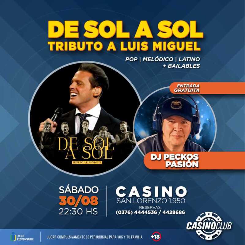 Viví el último fin de semana de agosto en el Casino Club 6 25 08 30 DE SOL A SOL DJ PECKOS PASION Flyer Feed 2 - 5