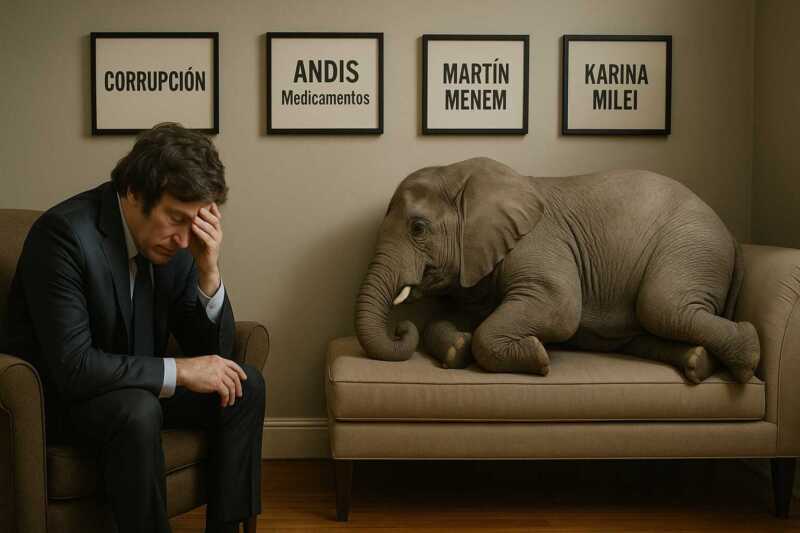 El elefante en el living de Milei milei elefante - 1