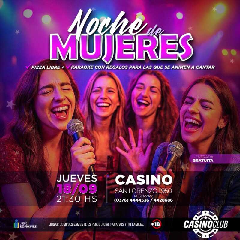 Recibí la primavera en el Casino Club con artistas de primer nivel 3 25 09 18 NOCHE DE MUJERES PIZZA LIBRE KARAOKE Flyer Feed PSS 1 - 2