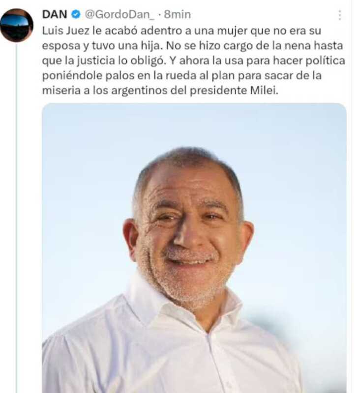 Francos repudió un ataque del “Gordo Dan” contra Luis Juez y dijo que "no pertenece más al gobierno" 3 DAN2 - 2