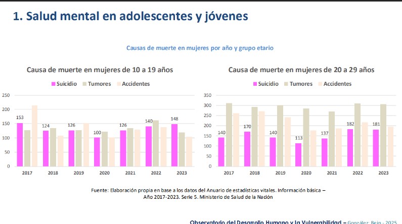 Salud mental adolescente: el suicidio es la principal causa de muerte en chicas de 10 a 19 años en Argentina 2 Prevención urgente: el suicidio se consolida como la primera causa de muerte en chicas menores de 19 años