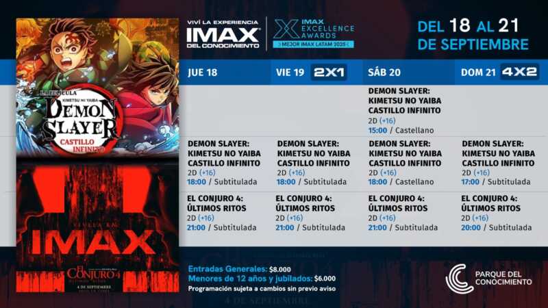 El IMAX del Conocimiento extiende el éxito de Demon Slayer y El Conjuro 4 8 Demon Slayer y El Conjuro 4 siguen en el IMAX