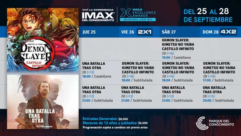 IMAX del Conocimiento: estreno de DiCaprio y fenómeno Demon Slayer