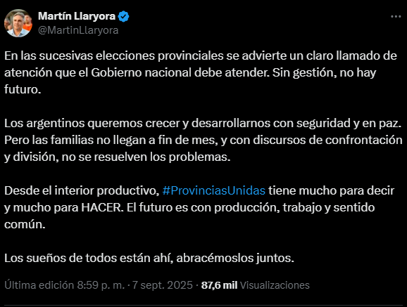 “Sin gestión, no hay futuro”: Gobernadores cuestionaron a Javier Milei tras las elecciones en Buenos Aires 3 gobernadores2 - 2