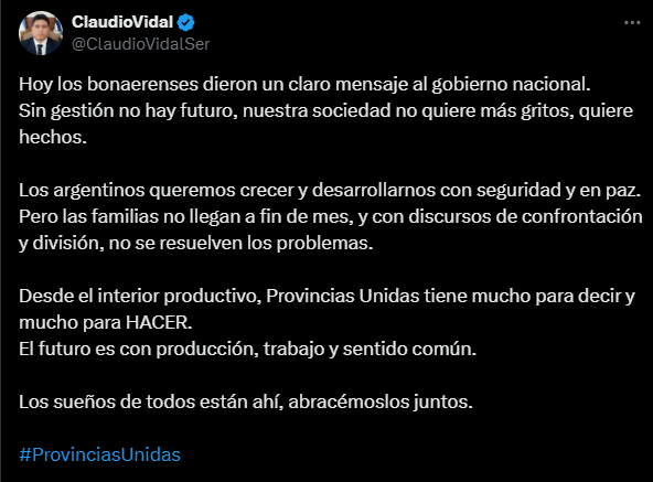 “Sin gestión, no hay futuro”: Gobernadores cuestionaron a Javier Milei tras las elecciones en Buenos Aires 5 gobernadores3 - 4
