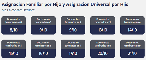 ANSES publicó el calendario de pagos de octubre para jubilados, AUH y planes sociales 3 AUH octubre 2025