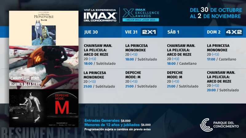 Depeche Mode llega al IMAX del Conocimiento y comparte cartelera con grandes clásicos del anime 4 Cartelera imax Depeche - 3