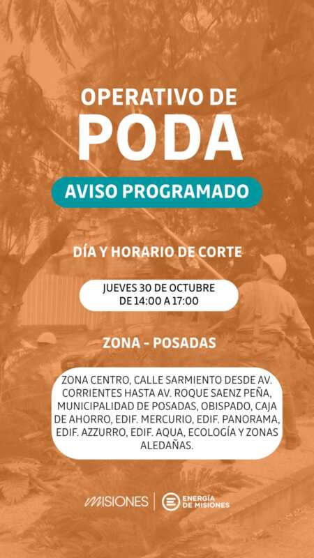 Cortes de luz en el microcentro y otros barrios de Posadas: cuándo y en qué horarios 7 cortes luz