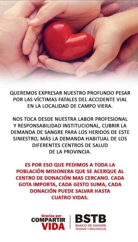 El Banco de Sangre solicita donaciones urgentes tras el trágico accidente en Campo Viera 2 donacion bando de sangre - 1