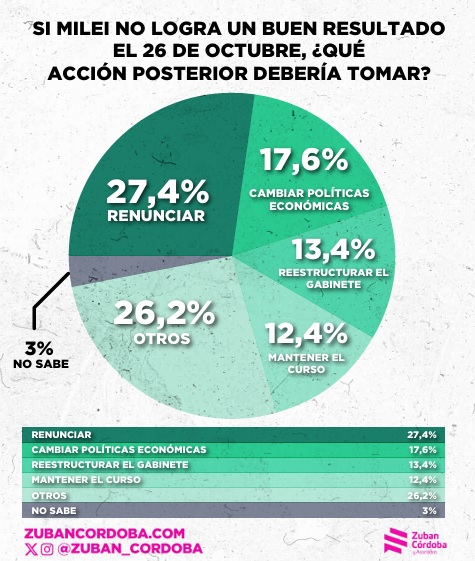Londero: “Si Milei pierde, un 30% de los argentinos cree que debería renunciar” 6 que hacer milei octubre - 5