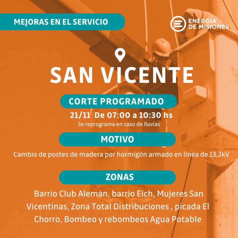 Energía de Misiones avanza en el refuerzo de la línea de 33 kV entre Eldorado y Pozo Azul 8 energia de misiones corte 1 - 7