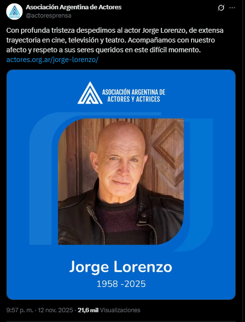 Adíos a Capace: falleció Jorge Lorenzo, conocido por sus papeles en “El marginal y Casi Ángeles” 5 lorenzo - 4