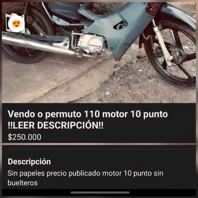 Garupá: intentó vender una moto adulterada por redes y terminó con el vehículo secuestrado 1 moto