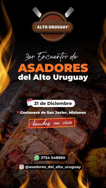 Llega el 3er Encuentro de Asadores del Alto Uruguay a la Costanera de San Javier 3 San Javier será escenario de una nueva edición del Encuentro de Asadores del Alto Uruguay, una fiesta donde el asado, la música y la identidad regional se encuentran.