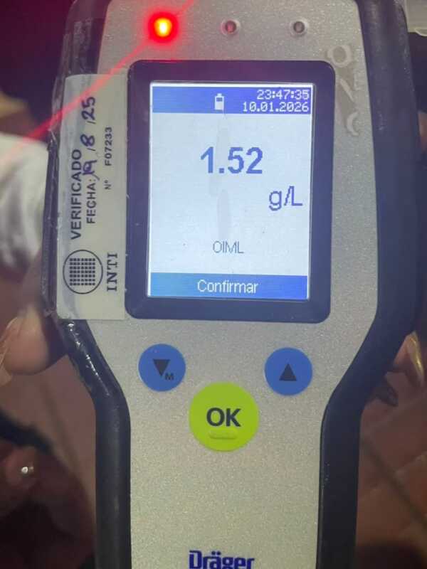 choques, alcoholemia positiva y vehículos retenidos en Oberá y Eldorado 2 alcohol