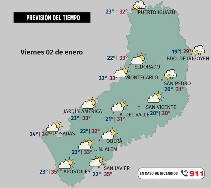 Pronóstico del tiempo en Misiones: cómo estará el primer finde de 2026 3 tiempo finde 2026 - 2