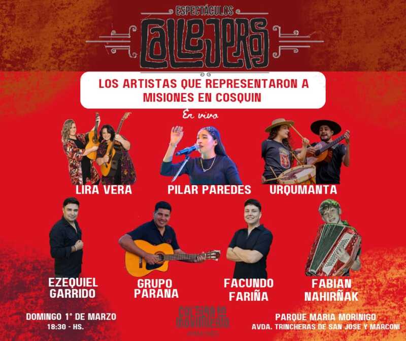 De Cosquín a Posadas: show imperdible en la Plaza María Morínigo